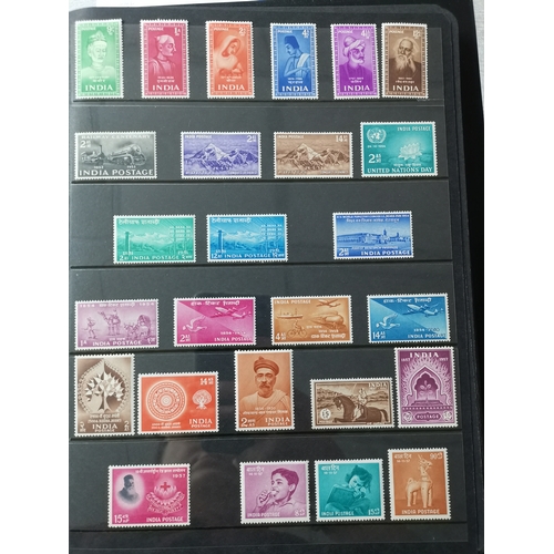 298 - INDIA. 1952 to June 2016 apparently comprehensive collection on stocksheets in 3 binders  1950's to ... 