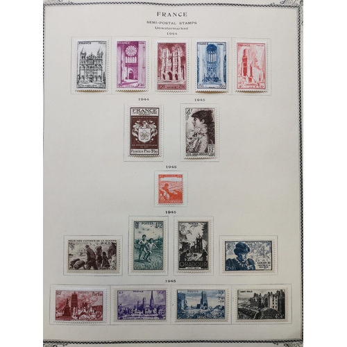 128 - FRANCE.  A collection to 1957 on printed leaves  with early issues used  value in middle period M in... 