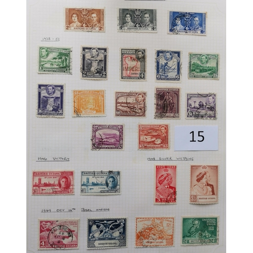 15 - MIXED WORLD.  KGVI used collection in 2 albums  mainly fine  with a good range of defin sets  Silver... 