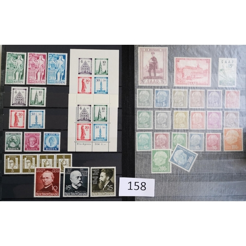 158 - GERMANY.  c.1945 to 1960's M or UM collection in stockbook with Allied Occupation  West Germany and ... 