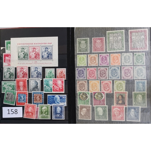 158 - GERMANY.  c.1945 to 1960's M or UM collection in stockbook with Allied Occupation  West Germany and ... 