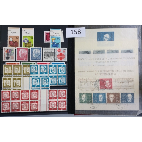 158 - GERMANY.  c.1945 to 1960's M or UM collection in stockbook with Allied Occupation  West Germany and ... 