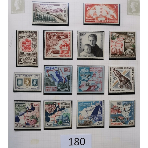 180 - MONACO.  Collection of M and U from early issues onwards  early issues mainly used  later with much ... 