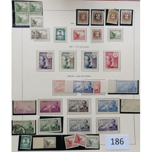 186 - ***VIDEO AVAILABLE*** SPAIN.  A fine specialised collection of c.1936-1950 issues in boxed album  ma... 