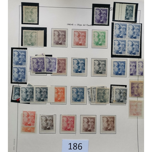 186 - ***VIDEO AVAILABLE*** SPAIN.  A fine specialised collection of c.1936-1950 issues in boxed album  ma... 