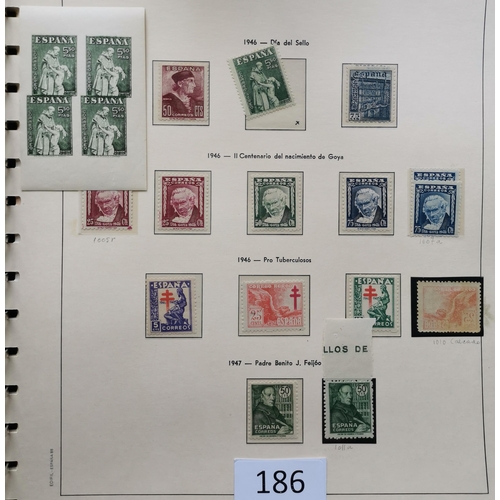 186 - ***VIDEO AVAILABLE*** SPAIN.  A fine specialised collection of c.1936-1950 issues in boxed album  ma... 