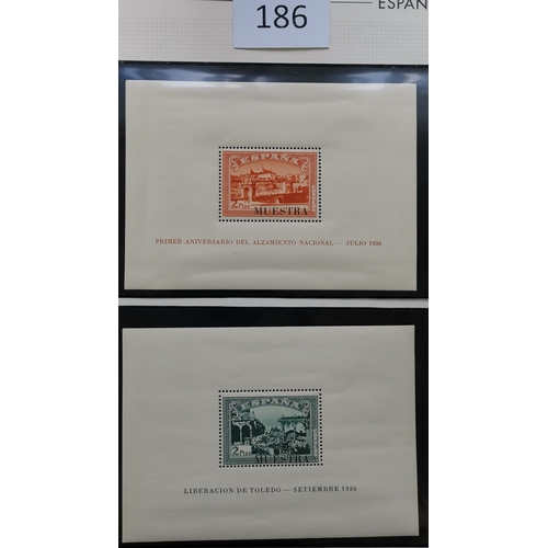 186 - ***VIDEO AVAILABLE*** SPAIN.  A fine specialised collection of c.1936-1950 issues in boxed album  ma... 