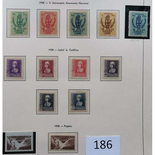 186 - ***VIDEO AVAILABLE*** SPAIN.  A fine specialised collection of c.1936-1950 issues in boxed album  ma... 