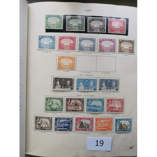 19 - MIXED WORLD.  KGVI M collection in red SG Crown album (album not in great condition)  with a range o... 