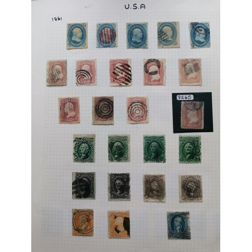 192 - UNITED STATES OF AMERICA.  Early to middle period mainly used collection on leaves  mixed condition ... 