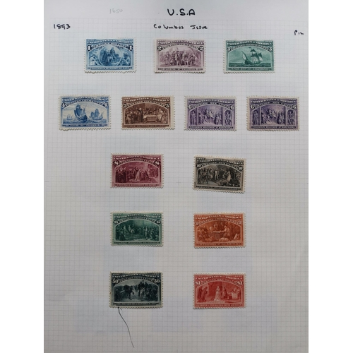 192 - UNITED STATES OF AMERICA.  Early to middle period mainly used collection on leaves  mixed condition ... 