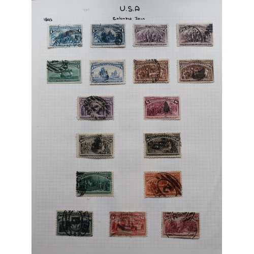 192 - UNITED STATES OF AMERICA.  Early to middle period mainly used collection on leaves  mixed condition ... 