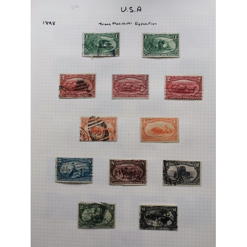 192 - UNITED STATES OF AMERICA.  Early to middle period mainly used collection on leaves  mixed condition ... 