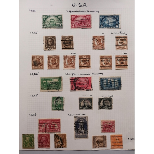 192 - UNITED STATES OF AMERICA.  Early to middle period mainly used collection on leaves  mixed condition ... 