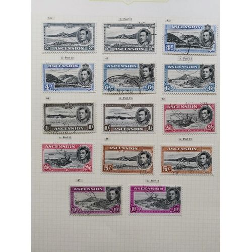 230 - ASCENSION.  Fine used range of 1938-53 defins to 2/6d  5/- and 10/- (5 of each) incl. various perfs.... 