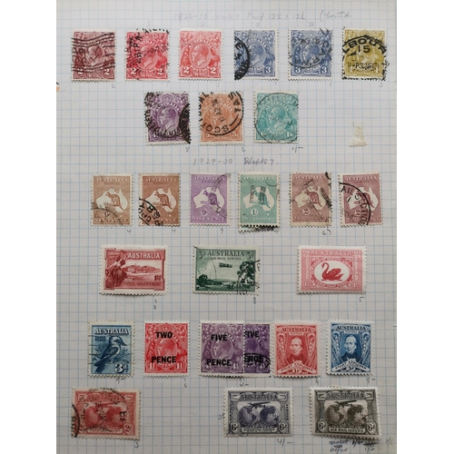 243 - AUSTRALIA.  KGV collection on 6 leaves and a few oddments  incl. 1913-14 to 1/- fresh M incl. extra ... 