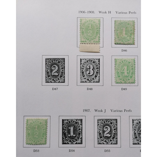 250 - AUSTRALIA.  POSTAGE DUES. Collection of 1902-1936 issues M or U with vals to 5/- (2). (53)