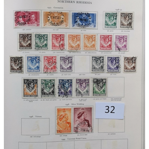 32 - MIXED WORLD.  KGVI used collection in boxed SG Crown album (good condition)  incl. defin sets and pa... 