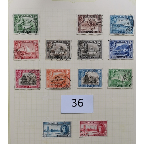 36 - MIXED WORLD.  A collection of A-B BC countries  with Aden  much Australia incl. 1932 Bridge 5/- FU  ... 