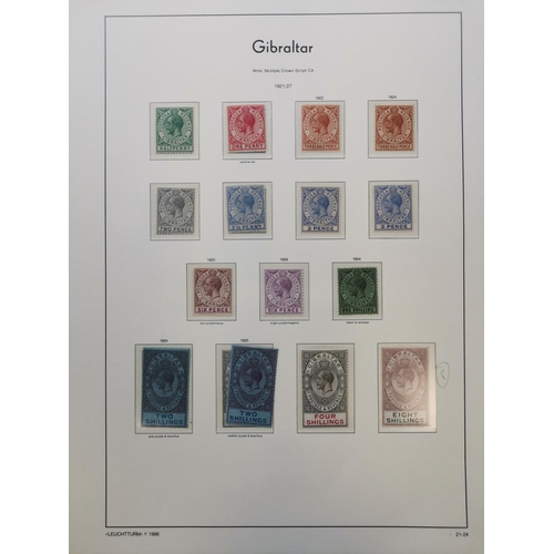 364 - GIBRALTAR.  QV-KGV M/o.g. range on leaves  odd imperfection with 1886-7 1/-  1889 set to 50c on 6d  ... 