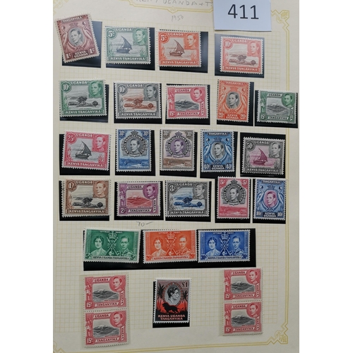 411 - KENYA, UGANDA AND TANGANYIKA.  M and U collection in album  main value in early to middle period inc... 