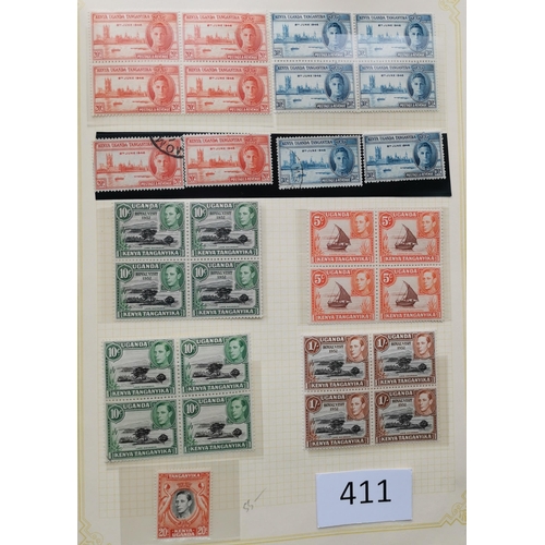 411 - KENYA, UGANDA AND TANGANYIKA.  M and U collection in album  main value in early to middle period inc... 