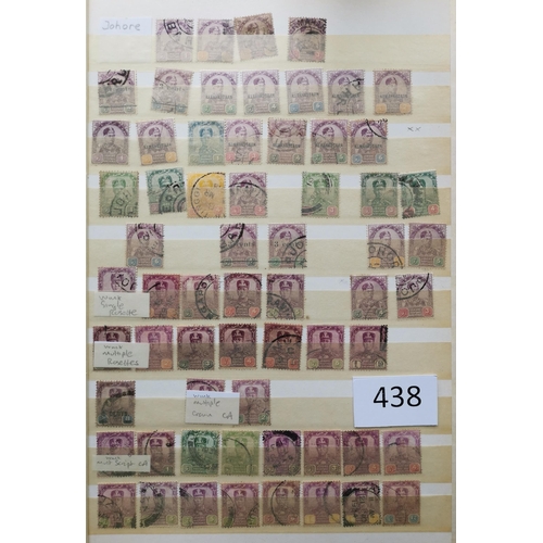 438 - MALAYSIA.  Mainly used ranges in stockbook  from early issues onwards. (1 000's)