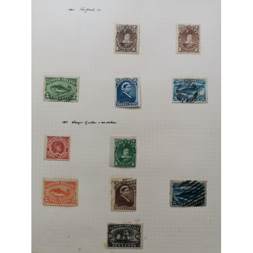 452 - NEWFOUNDLAND.  Collection on leaves  mainly M  varied condition but includes fine  incl. 1865-71 12c... 