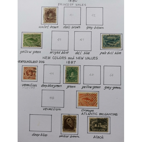 453 - NEWFOUNDLAND.  QV-KGVI useful used range on leaves  some varied condition as usual  noting 1865-70 s... 