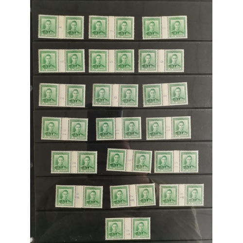 460 - NEW ZEALAND.  KGVI COUNTER COIL PAIRS. M or UM collection  rubber-stamped or printed  all different ... 