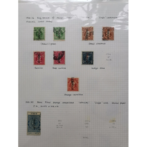 463 - NEW ZEALAND.  OFFICIALS. 1907-1950's M and used duplicated range on leaves with 1907-11 vals to 2/- ... 