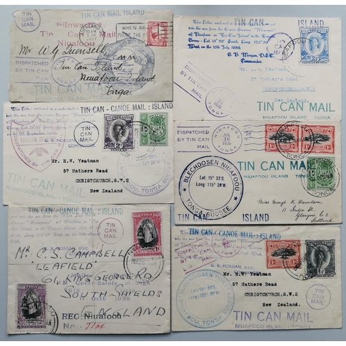 550 - TONGA.  TIN CAN MAIL. 6 x 1936-39 covers with various cachets etc. (6 covers)