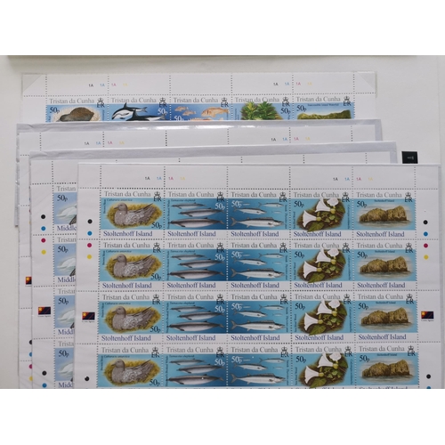 553 - TRISTAN DA CUNHA.  2005-6 Islands sheetlets of 25 UM 1st -6th issues. Cat. £270. (6 sheetlets)