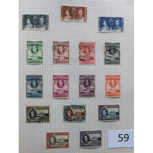 59 - MIXED WORLD.  KGVI M and U collection in album incl. vals to 10/-. (many 100's)