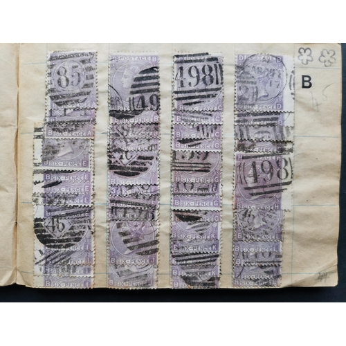 622 - QV.  1865-67 6d Pl.5 x approx. 720 used  arranged by letter in booklet. Varied condition but most ap... 