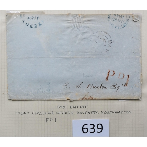 639 - QV.  POSTAL HISTORY. Collection of covers incl. pre-stamp and 1841 1d's on covers. (approx. 35 cover... 