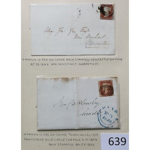 639 - QV.  POSTAL HISTORY. Collection of covers incl. pre-stamp and 1841 1d's on covers. (approx. 35 cover... 