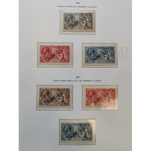 655 - KG V.  M or UM collection on Lighthouse leaves  incl. defin sets to 1/-  ½d and 1d SG397/8  1913 2/6... 