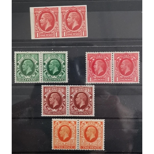 685 - KG V.  1934-36 set to 2d with sideways wmks  in pairs  and 1d scarlet Essay pair  all UM. (5 pairs)