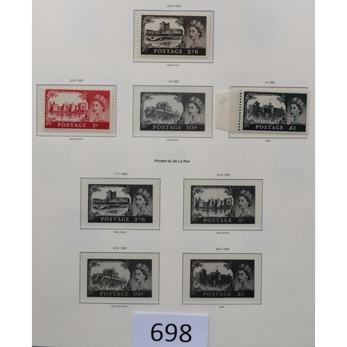 698 - QE II.  1952-70 M collection in Lighthouse album  with ord and phos. commems  Wildings incl. graphit... 