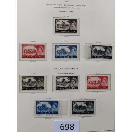 698 - QE II.  1952-70 M collection in Lighthouse album  with ord and phos. commems  Wildings incl. graphit... 