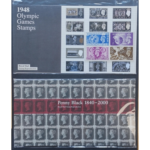 749 - DECIMAL COMMEMORATIVES.  2000-2014 Royal Mail Stamp Repro. Packs set of 6 for 1d black  PUC £1  1d r... 