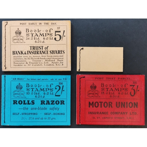 835 - BOOKLETS.  KEVIII 6d  2/-  3/- and 5/- booklets. (4 bklts)