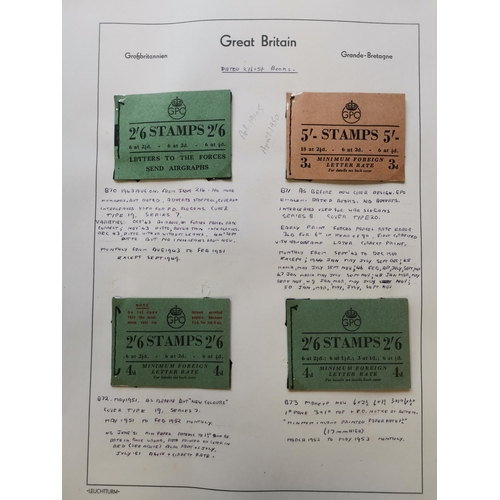 836 - BOOKLETS.  KGVI range incl. unprinted covers 6d pink x 2  April 1945 2/6d  April 1950 5/-  later 2/6... 