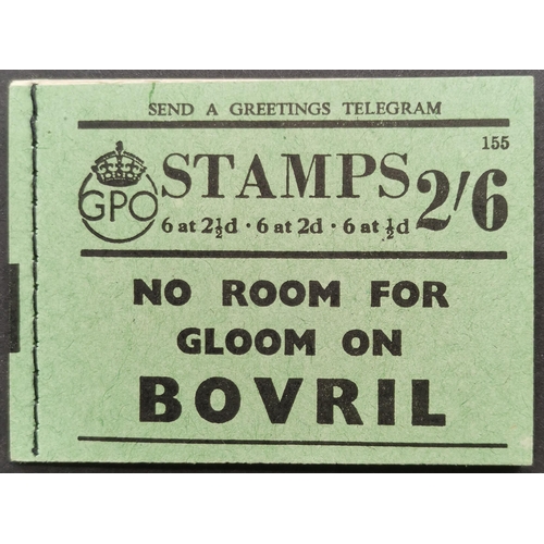 845 - BOOKLETS.  1942 (October) 2/6d on unglazed cover no.155  BD17. Cat. £975. (1 bklt)