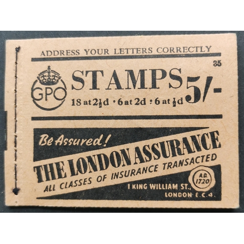 854 - BOOKLETS.  1943 (June) 5/- no. 35. Unglazed cover. BD26. (1 bklt)