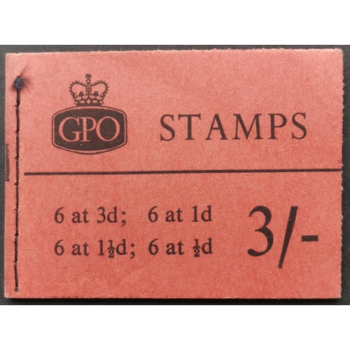 859 - BOOKLETS.  August 1960 3/- phos incl. 1d pane of 6 with one 8mm band on each stamp. Some clipped per... 