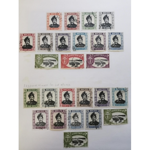 289 - BRUNEI.  Collection on leaves incl. 1947-51 to $10 FU  1952-58 to $5 x 2 M sets and 2 FU sets  and c... 