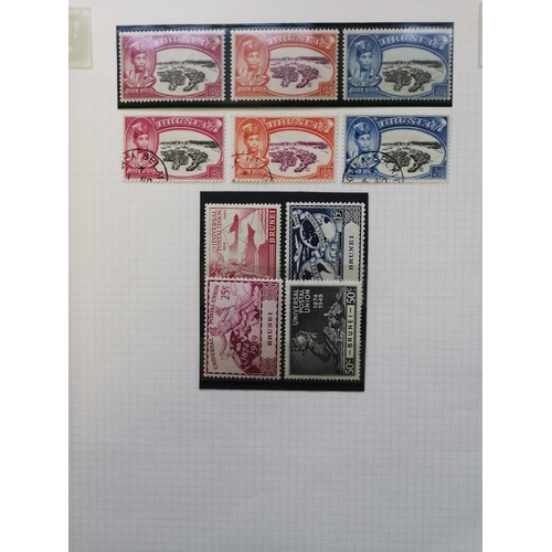 289 - BRUNEI.  Collection on leaves incl. 1947-51 to $10 FU  1952-58 to $5 x 2 M sets and 2 FU sets  and c... 