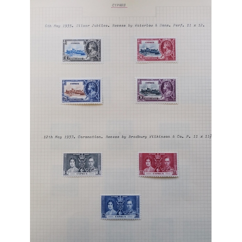 322 - CYPRUS.  QV-early QE M/U collection on leaves  early issues in mixed condition  incl. GB overprints ... 